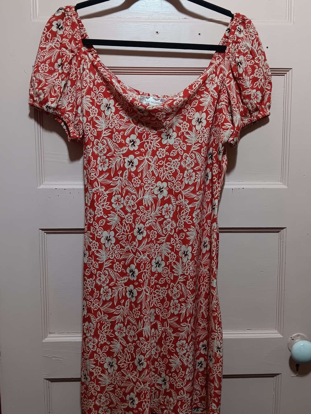 B.O.G. Collective Spring 2022 Red Floral Scoop-Neck Midi Laurel Dress